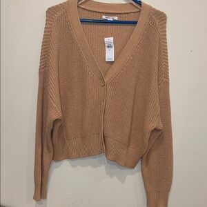 American Eagle Outfitters Camel Cardigan Sweater